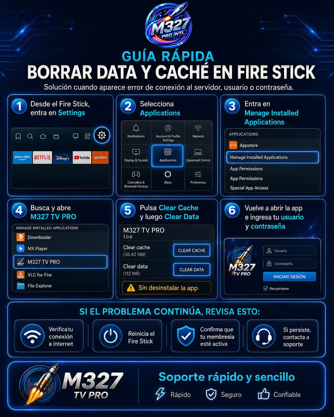 Como borrar data y cache en Fire Stick